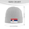 ZKLCRYTR Flag of Serbia Beanie Hat Acrylic Knit Warm Winter Hats for Women Men Skull Cap Gray view 4