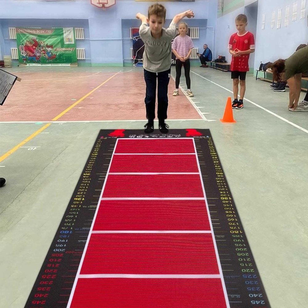Standing Broad Jump Mat Non Slip Mat, Middle School Long Jump Mat Test Device, Play Room Jump Rope Training Pad Rug, Sport Long Jump Trainer Measurer (Adult)