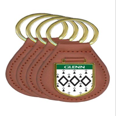 Historic Families Glenn Family Shield Crest Coat of Arms Key Ring