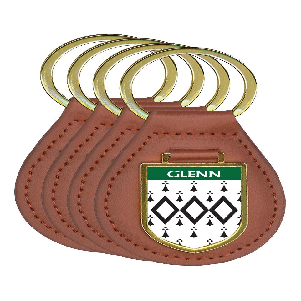 Historic Families Glenn Family Shield Crest Coat of Arms Key Ring