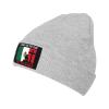 I Stand for The Mexico Flag and I Kneel for The Cross Beanie Hat Acrylic Knit Warm Winter Hats for Women Men Skull Cap Gray view 1