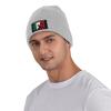 I Stand for The Mexico Flag and I Kneel for The Cross Beanie Hat Acrylic Knit Warm Winter Hats for Women Men Skull Cap Gray view 2