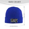 Hand Drawn Eyes Seamless Pattern Beanie Hat Acrylic Knit Warm Winter Hats for Women Men Skull Cap Blue view 4