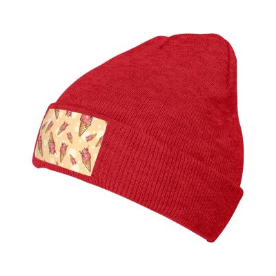 Ice Cream Seamless Pattern Beanie Hat Acrylic Knit Warm Winter Hats for Women Men Skull Cap