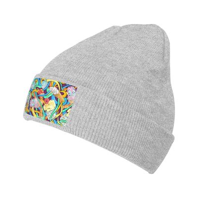 Colorful Ice Cream Seamless Pattern Beanie Hat Acrylic Knit Warm Winter Hats for Women Men Skull Cap