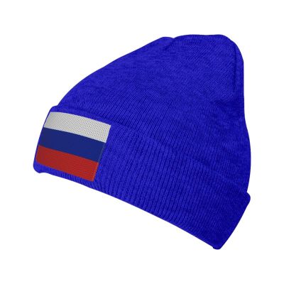 Flag of Russia Beanie Hat Acrylic Knit Warm Winter Hats for Women Men Skull Cap Blue