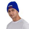 Flag of Russia Beanie Hat Acrylic Knit Warm Winter Hats for Women Men Skull Cap Blue view 2