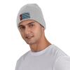 ZKLCRYTR Morning Star Flag with Polygon Effect Beanie Hat Acrylic Knit Warm Winter Hats for Women Men Skull Cap Gray view 2