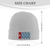 ZKLCRYTR Morning Star Flag with Polygon Effect Beanie Hat Acrylic Knit Warm Winter Hats for Women Men Skull Cap Gray view 4
