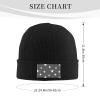 Hand Drawn Star Seamless Pattern Beanie Hat Acrylic Knit Warm Winter Hats for Women Men Skull Cap Black view 4