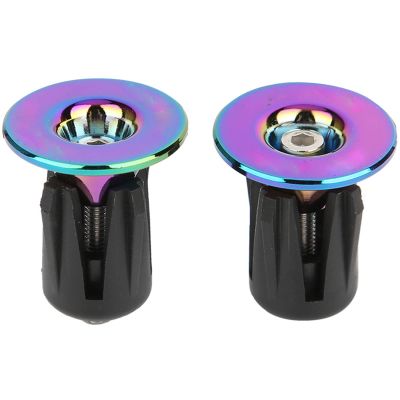 1Pair Bar Ends Plug Part, High Strength Handlebar Grips Bar Ends Screw Plugs Electroplate Colorful Cycling Accessory