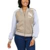 WEAR by Erin Andrews Women's Tan Dallas Cowboys Tonal Full-Zip Bomber Jacket view 2