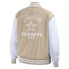 WEAR by Erin Andrews Women's Tan Dallas Cowboys Tonal Full-Zip Bomber Jacket view 4