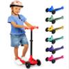 SereneLife 3 Wheel Scooter for Toddlers & Kids, Foldable Seat, LED Wheels, Adjustable Handlebar, Anti-Slip Deck, Rear Foot Brake, Lean-to-Steer, Kid Scooter Ages 18M7Y, Supports up to 110 lbs view 1