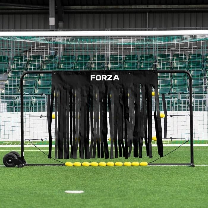 FORZA Mini GK Ball Deflector | Premium Goalkeeper Training Equipment Customizable Options for Versatile Practice, Includes Carry Bag (with Wheels, Slight Screen + Ramp + Tassels)