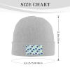 Floral Seamless Pattern Beanie Hat Acrylic Knit Warm Winter Hats for Women Men Skull Cap Gray view 4