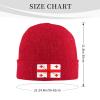 Flag of Georgia Texture Effect Beanie Hat Acrylic Knit Warm Winter Hats for Women Men Skull Cap Red view 4