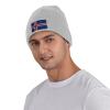 ZKLCRYTR Flag of Iceland Beanie Hat Acrylic Knit Warm Winter Hats for Women Men Skull Cap Gray view 2