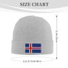 ZKLCRYTR Flag of Iceland Beanie Hat Acrylic Knit Warm Winter Hats for Women Men Skull Cap Gray view 4