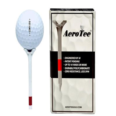 Reuseable & Unbreakable Plastic Golf Tee  Reduced Friction. Perfect Strike  USGA Approved & Patented in USA (White/Pack of 5, 2 3/4")