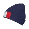 ZKLCRYTR Flag of Malta Texture Effect Beanie Hat Acrylic Knit Warm Winter Hats for Women Men Skull Cap Navy Blue view 1