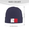 ZKLCRYTR Flag of Malta Texture Effect Beanie Hat Acrylic Knit Warm Winter Hats for Women Men Skull Cap Navy Blue view 4