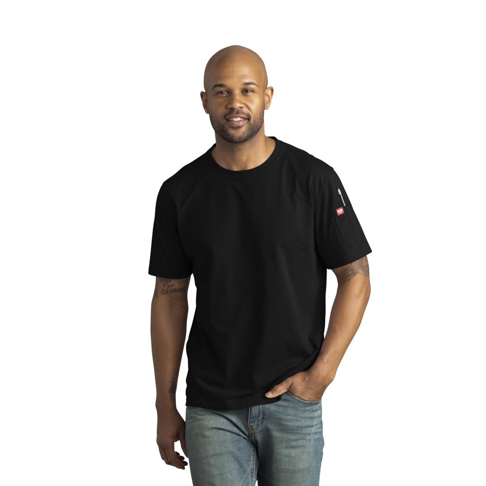Red Kap Men's Short Sleeve Midweight Performance Tee, Black, Large