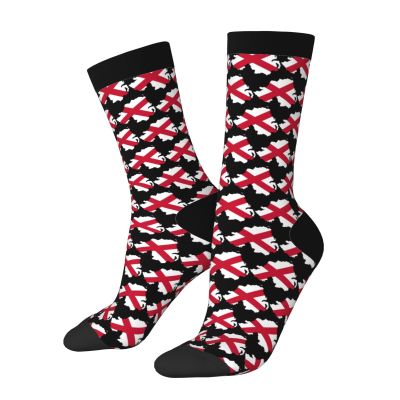 AWESOWE Northern Ireland Terrain Map Socks For Men Women Gift Sport Wicking Crew Socks Warm Cozy Socks
