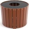 Frog Furnishings 32-Gallon Round Heavy Duty Waste Receptacle for Tennis Courts, Brown view 1