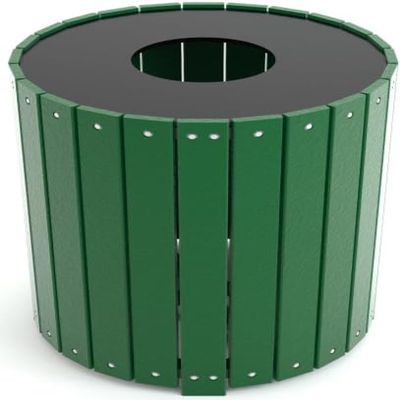 Frog Furnishings 32-Gallon Round Standard Waste Receptacle for Tennis Courts, Green