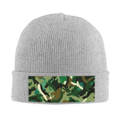 Abstract Camouflage Printd Knitted Hat Warm Winter Hats High Elasticity Personalized Knitted Hat Gray