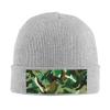 Abstract Camouflage Printd Knitted Hat Warm Winter Hats High Elasticity Personalized Knitted Hat Gray view 1