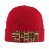 African Ethnic Pattern Printd Knitted Hat Warm Winter Hats High Elasticity Personalized Knitted Hat Red view 1