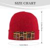 African Ethnic Pattern Printd Knitted Hat Warm Winter Hats High Elasticity Personalized Knitted Hat Red view 2