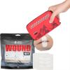 RHINO RESCUE Bundle Mini First Aid Kit Ultralight Waterproof Medical Kit for Hiking+Wound Closure Kit, 6pcs with Dresssings, Wound Closure Strips Without Suture, Stitch Zip view 1