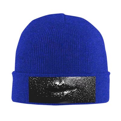 Black White Glitter Printd Knitted Hat Warm Winter Hats High Elasticity Personalized Knitted Hat Blue