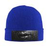 Black White Glitter Printd Knitted Hat Warm Winter Hats High Elasticity Personalized Knitted Hat Blue view 1