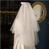Bridal Veil Wedding Veil Ribbon Bow Two Tier Cape Veils Bridal Tulle for Women's Simple Cloak Shawl Short Tulle Party Shoulder Veil Breathable view 1