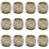 CHXIXUE Soccer Championship Ring Soccer Finalist Ring Sport Ball Award Gift for Tournament Champions or Finalist Winner (12 Pack rings, size 8) view 1