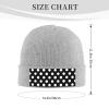 White Dot Pattern Printd Knitted Hat Warm Winter Hats High Elasticity Personalized Knitted Hat Gray view 2