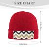 Black White Stripes Printd Knitted Hat Warm Winter Hats High Elasticity Personalized Knitted Hat Red view 2