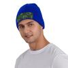 Hunter Green Floral Petals Pattern Printd Knitted Hat Warm Winter Hats High Elasticity Personalized Knitted Hat Blue view 4