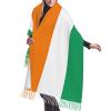 Flag of Cote d'Ivoire print Cashmere imitation tassel shawl Warm tassel scarf poncho shawl clothing accessory view 1