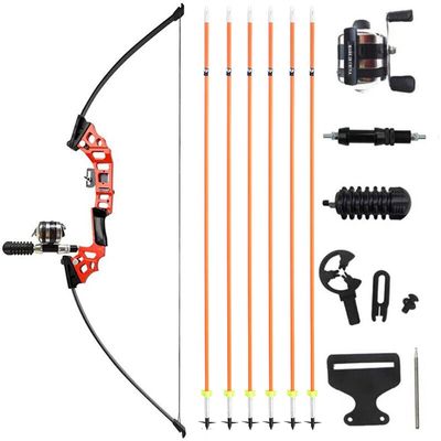 50" Recurve Bowfishing Kit 40lbs Bowfishing Bow with Reel Kits Archery Straight Bow Right Handed for Outdoor Hunting Fishing (red1)
