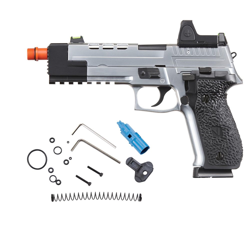 Vorsk Aluminum Hi-Capa Airsoft VP26X Gas Blowback Pistol w/Red Dot Sight (Silver)
