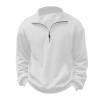 RTRDE Polo Sweatshirts Men Quarter Zip Casual Long Sleeve Solid Color Stand Collar Fashion Golf Pullover Sweatshirts Man for Men Y2K Sweaters Winter Clothes (XL, White) view 2