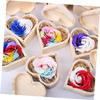 WOFASHPURET 6pcs Wooden Heart Shape Jewelry Boxes Elegant Storage Cases for Jewelry Keepsakes and Valentine Day and Special Occasions view 2