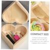 WOFASHPURET 6pcs Wooden Heart Shape Jewelry Boxes Elegant Storage Cases for Jewelry Keepsakes and Valentine Day and Special Occasions view 3