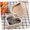 WOFASHPURET 6pcs Wooden Heart Shape Jewelry Boxes Elegant Storage Cases for Jewelry Keepsakes and Valentine Day and Special Occasions view 4