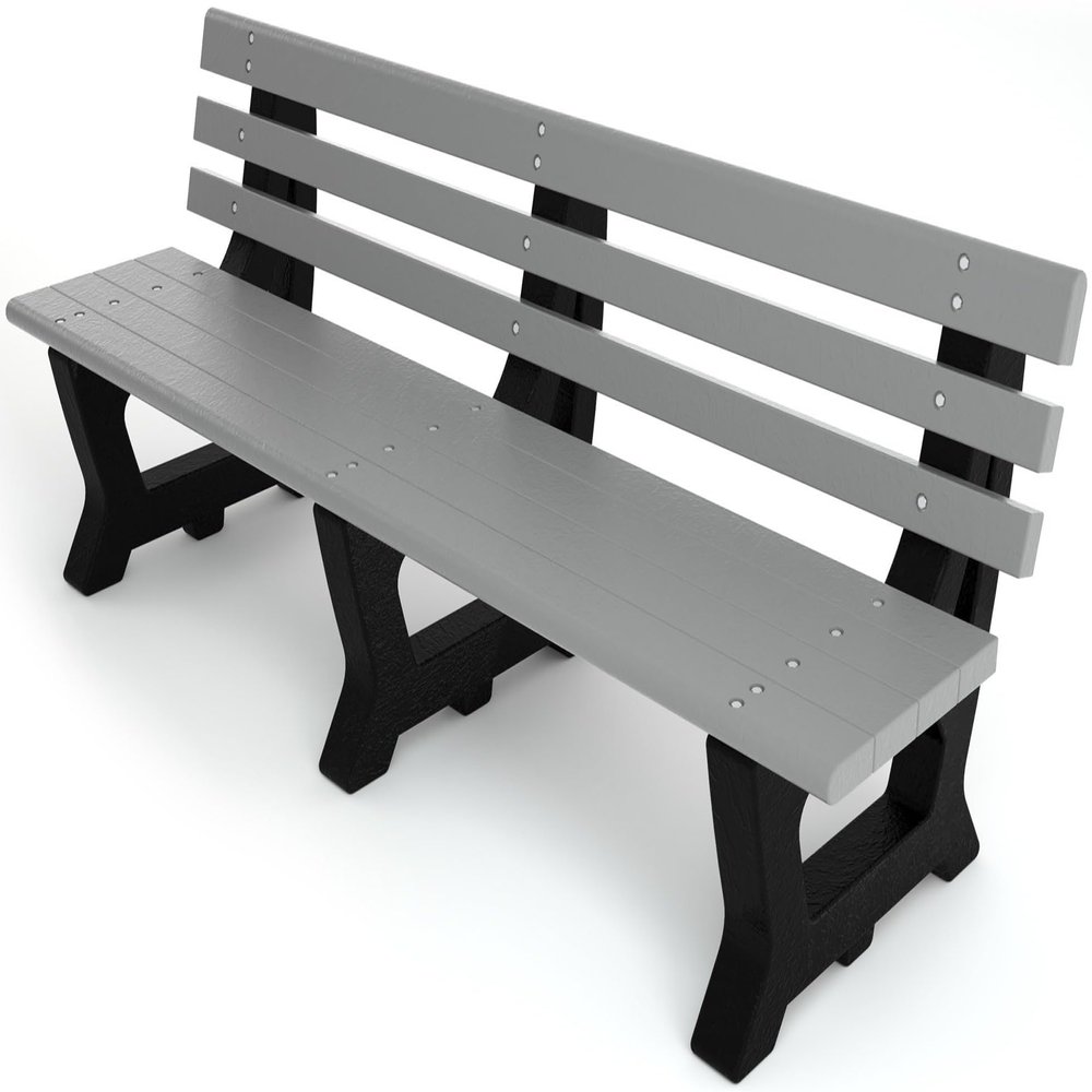 Frog Furnishings Brooklyn Tennis Court Bench, 6-Foot (Gray)